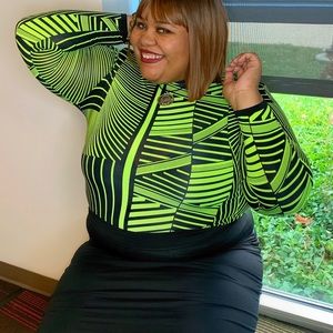Green and black Aztec fashion nova dress